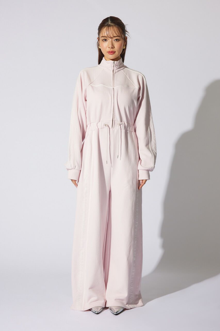 rienda「フロントZIPサイドラインロンパース」|ワンピース|