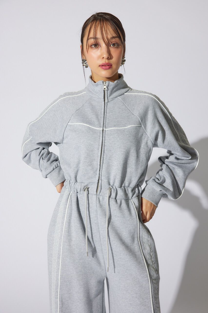 rienda「フロントZIPサイドラインロンパース」|ワンピース|