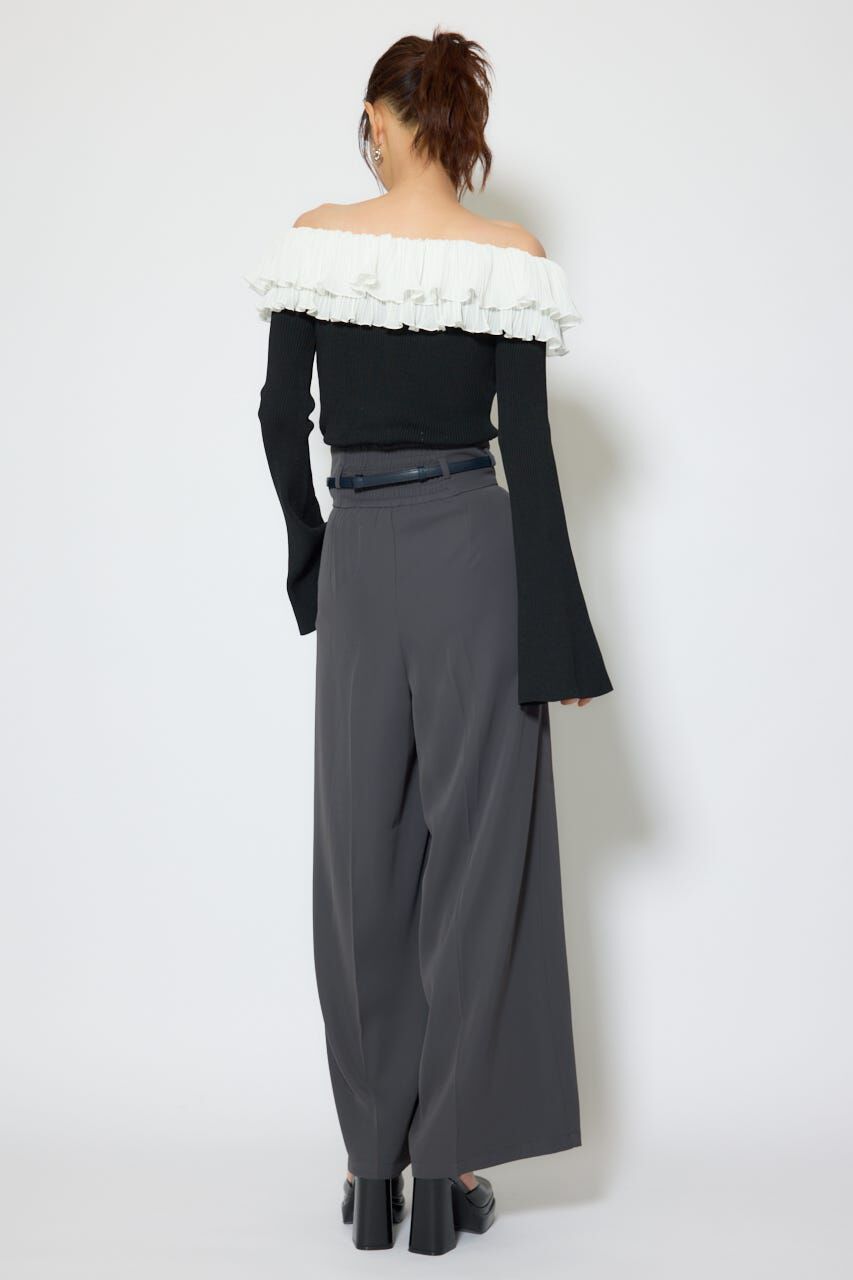 rienda「ベルトポイントハイウエストワイドパンツ」|その他|