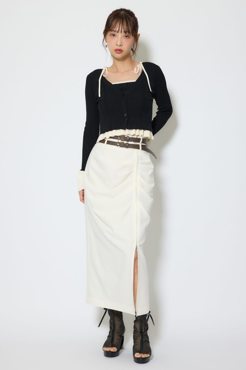 rienda「ペプラムキャミセットニットカーディガン」|カーディガン|