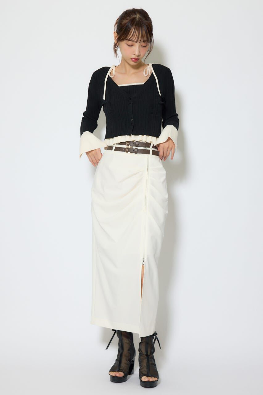 rienda「ペプラムキャミセットニットカーディガン」|カーディガン|