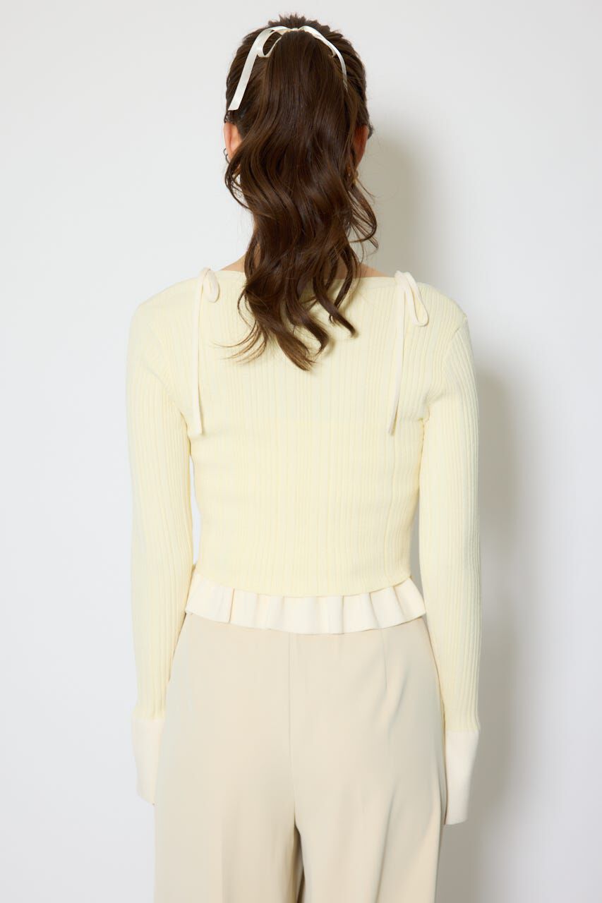 rienda「ペプラムキャミセットニットカーディガン」|カーディガン|