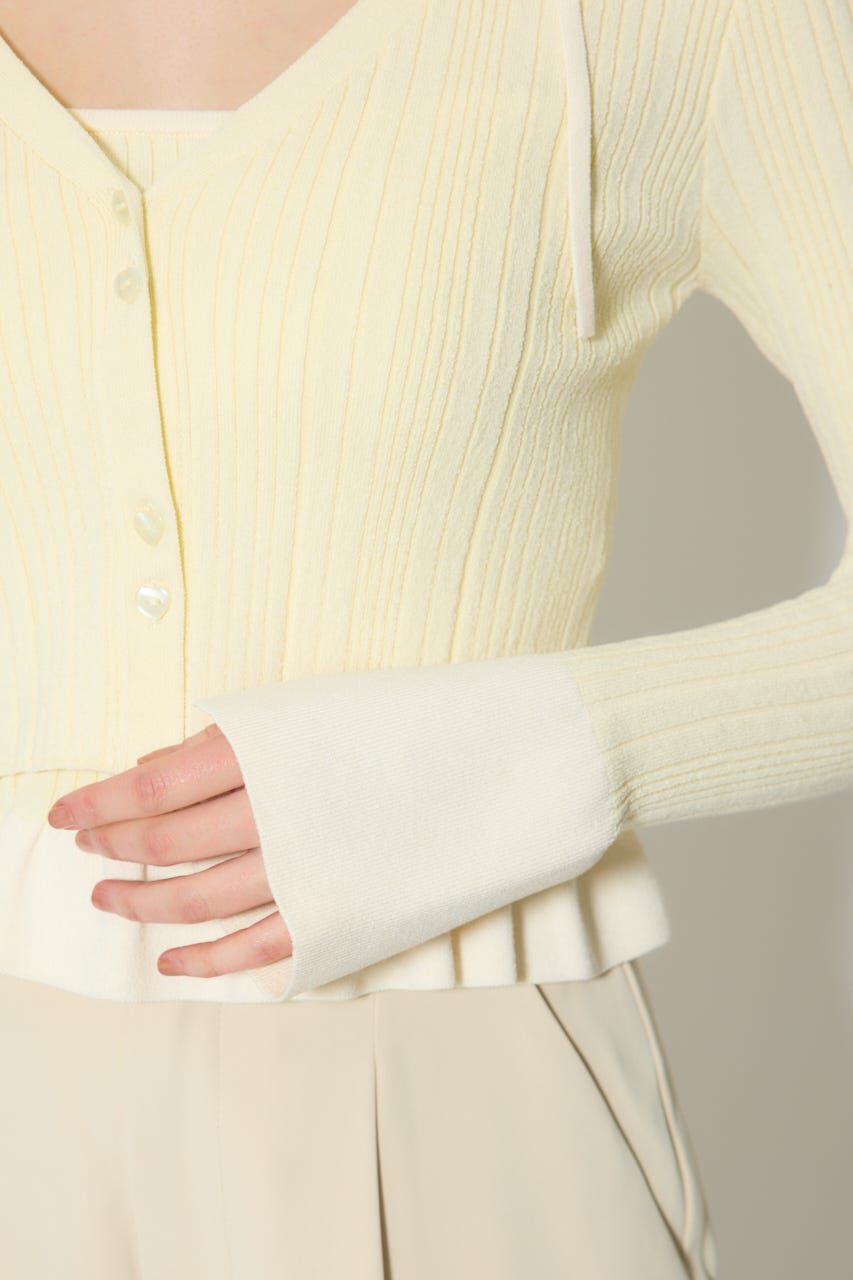 rienda「ペプラムキャミセットニットカーディガン」|カーディガン|