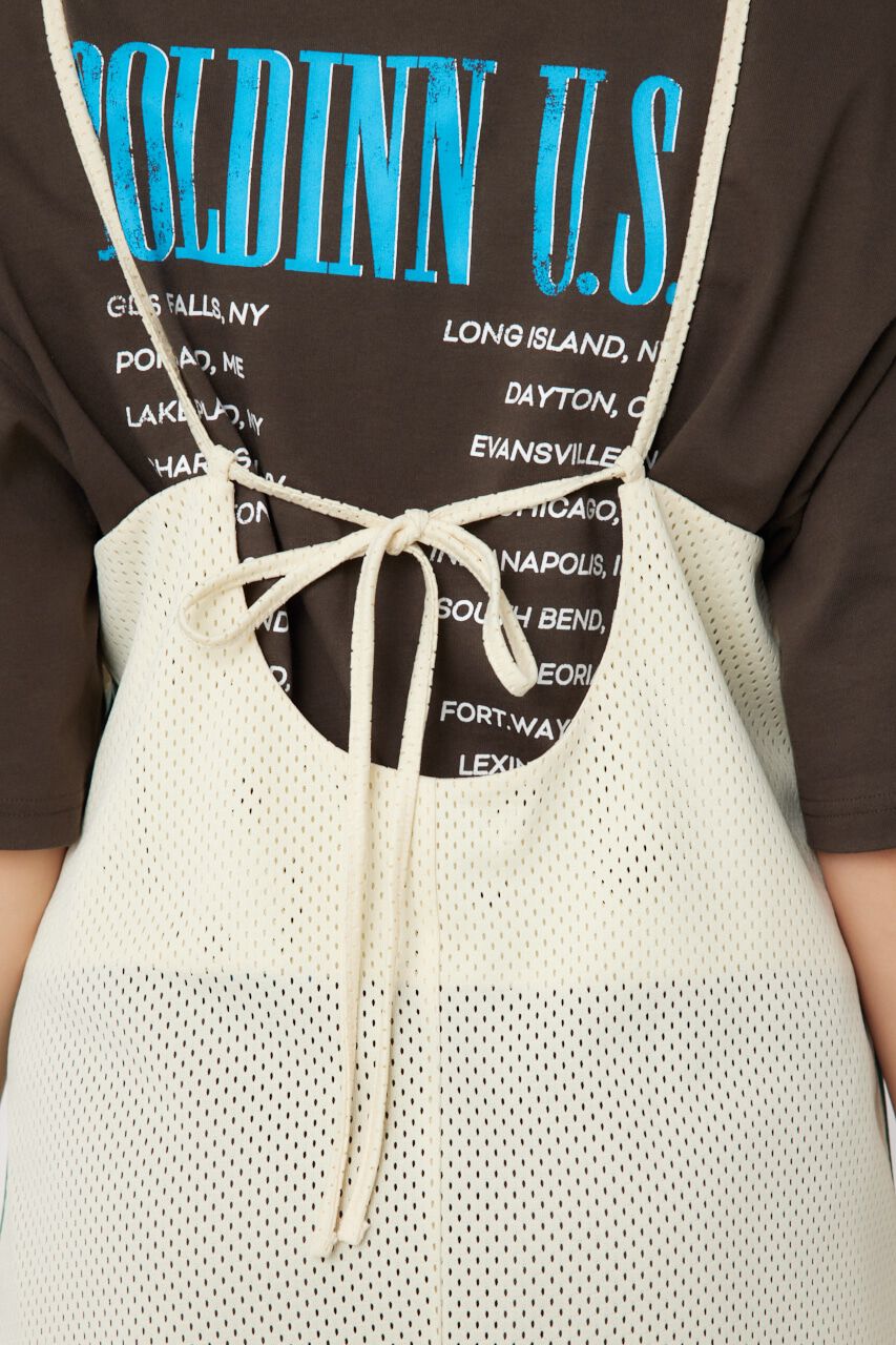 RODEO CROWNS「メッシュ切り替えラインキャミワンピース」|ワンピース|