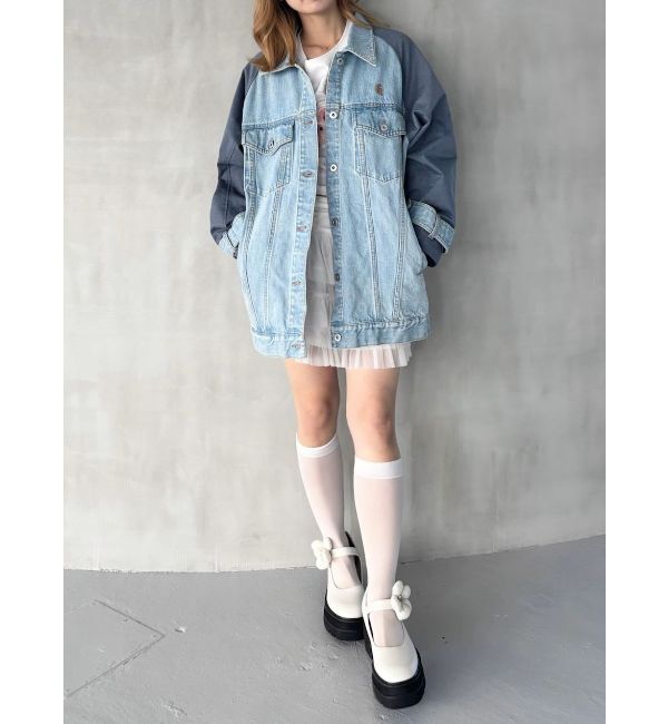 CALNAMUR「DOKING OVER DENIM BLOUSON/ドッキングオーバーデニムブルゾン」|ブルゾン・スタジャン|