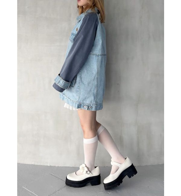 CALNAMUR「DOKING OVER DENIM BLOUSON/ドッキングオーバーデニムブルゾン」|ブルゾン・スタジャン|