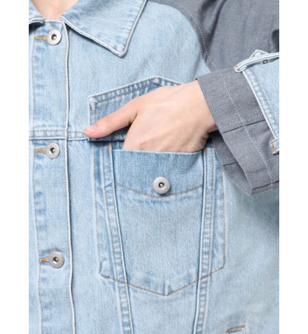 CALNAMUR「DOKING OVER DENIM BLOUSON/ドッキングオーバーデニムブルゾン」|ブルゾン・スタジャン|