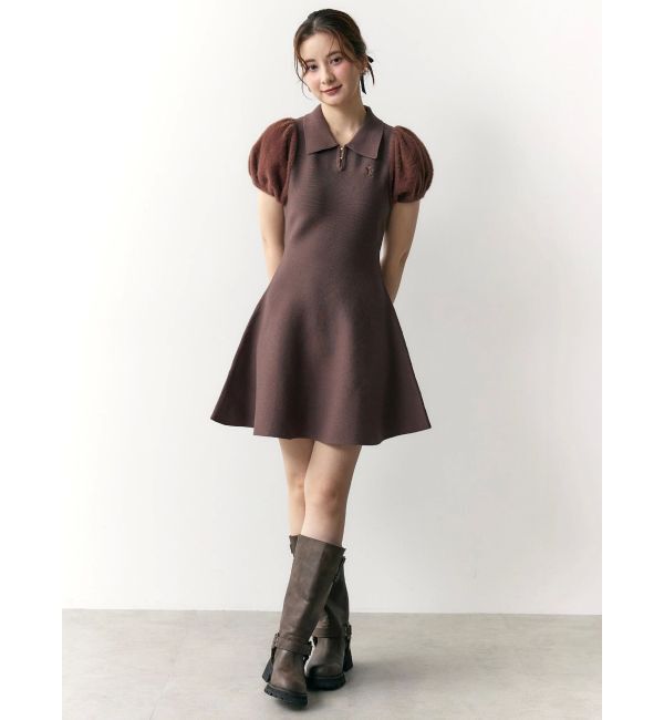 CALNAMUR「ニットポロワンピース」|ワンピース|