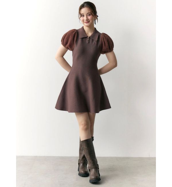 CALNAMUR「ニットポロワンピース」|ワンピース|