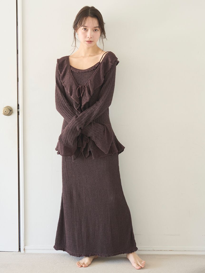 SNIDEL HOME「クロシェキャミワンピース」|ルームウェア|