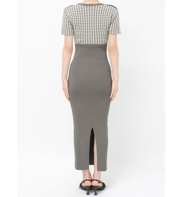 RESEXXY「ハウンドトゥースバイカラーニットワンピース」|ワンピース|