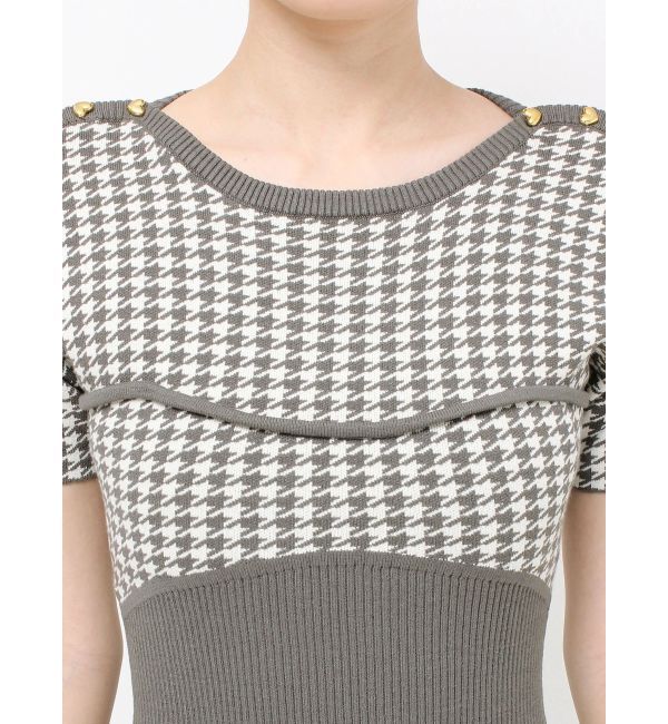 RESEXXY「ハウンドトゥースバイカラーニットワンピース」|ワンピース|