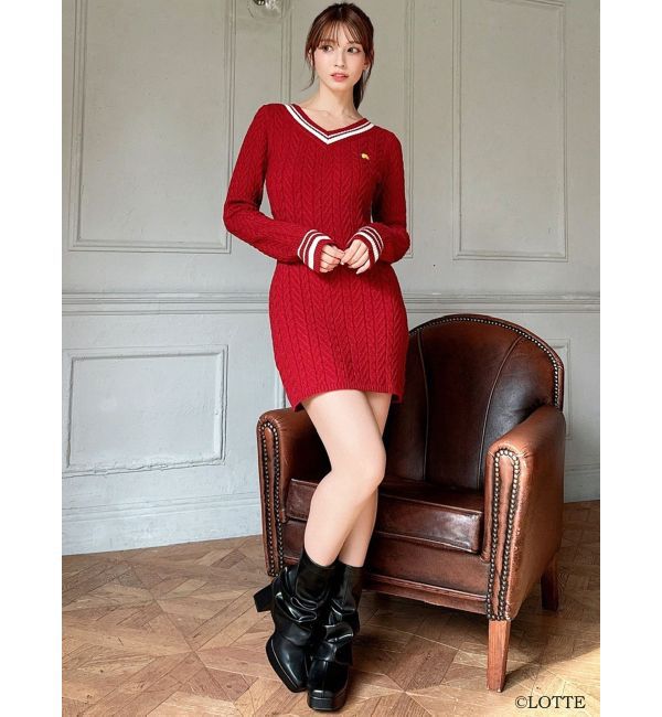 RESEXXY「【Ghana】ケーブルニットミニワンピース」|ワンピース|