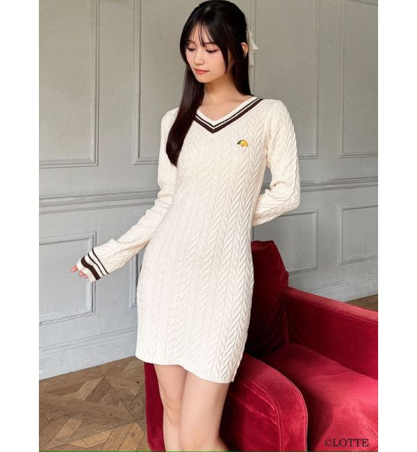 RESEXXY「【Ghana】ケーブルニットミニワンピース」|ワンピース|