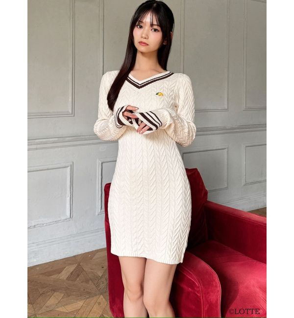 RESEXXY「【Ghana】ケーブルニットミニワンピース」|ワンピース|