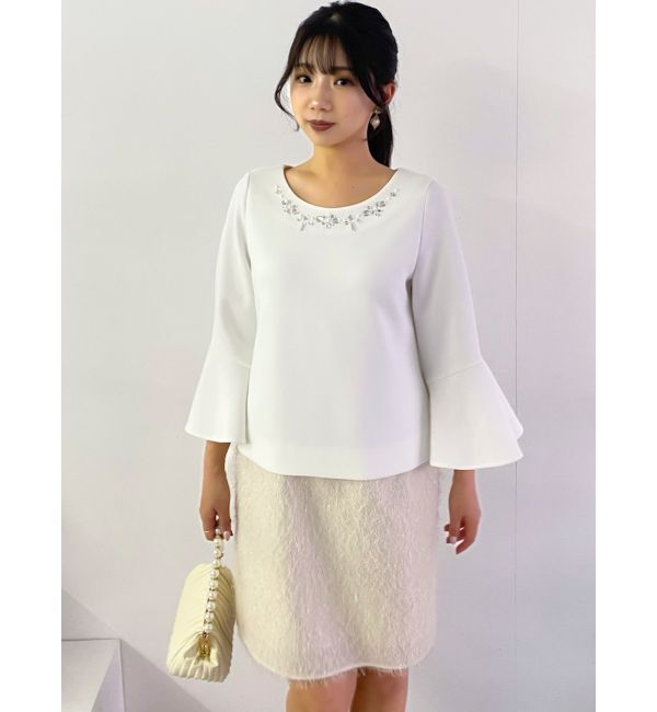 dazzlin「ジャカード切替サックワンピース」|ワンピース|オフホワイト