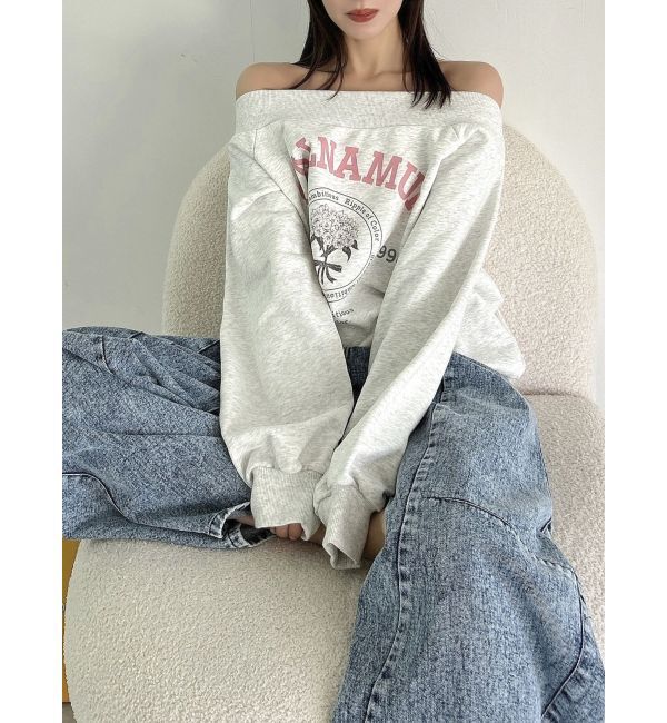 dazzlin「【CALNAMURコラボ】カルミアプリント オフショルダー プルオーバー」|スウェット・ジャージ|