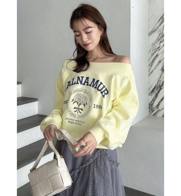 dazzlin「【CALNAMURコラボ】カルミアプリント オフショルダー プルオーバー」|スウェット・ジャージ|