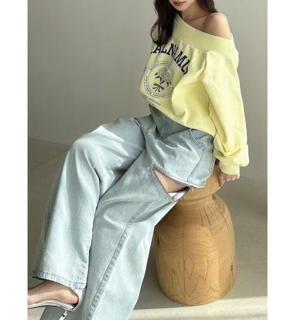 dazzlin「【CALNAMURコラボ】カルミアプリント オフショルダー プルオーバー」|スウェット・ジャージ|