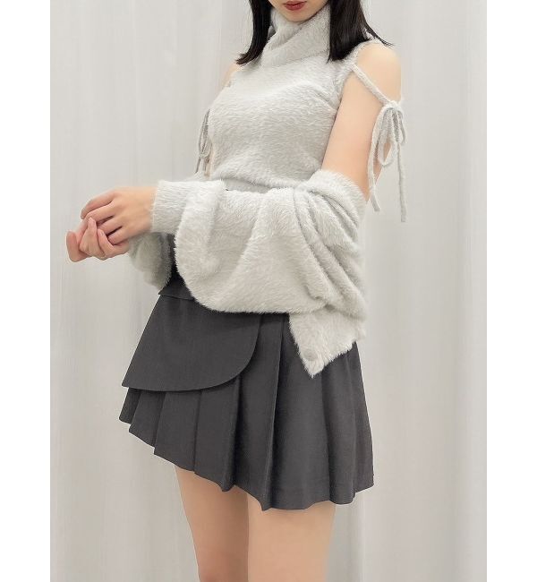 dazzlin「コンパクトミニシャギーカーディガン」|カーディガン|ライトグレー