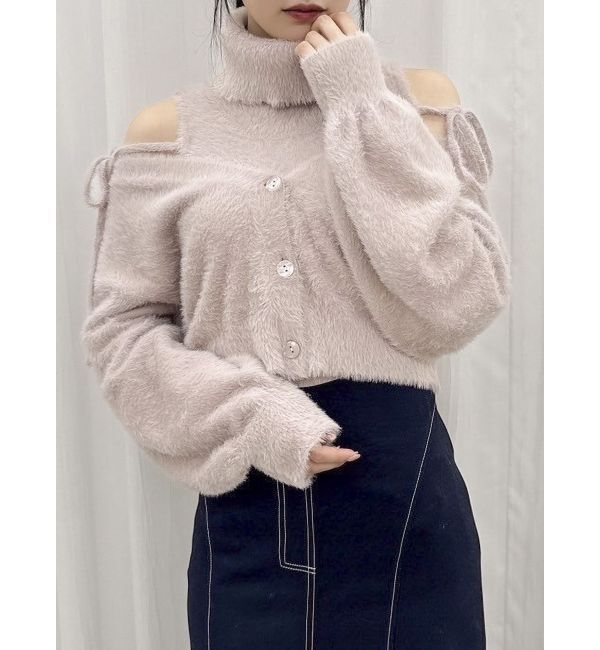 dazzlin「コンパクトミニシャギーカーディガン」|カーディガン|モカ