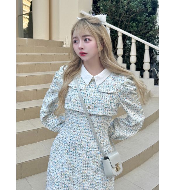 dazzlin「ツイードドッキングミニワンピース」|ワンピース|