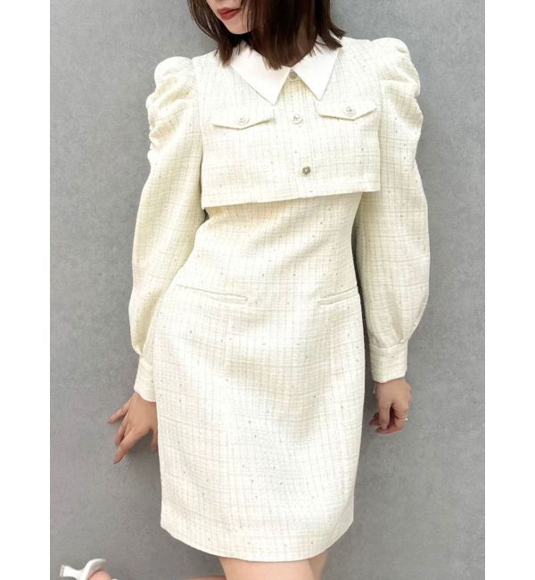 dazzlin「ツイードドッキングミニワンピース」|ワンピース|