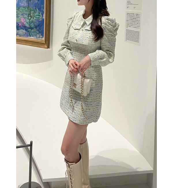 dazzlin「ツイードドッキングミニワンピース」|ワンピース|