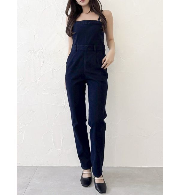 dazzlin「スリムデニムベアロンパース」|ワンピース|