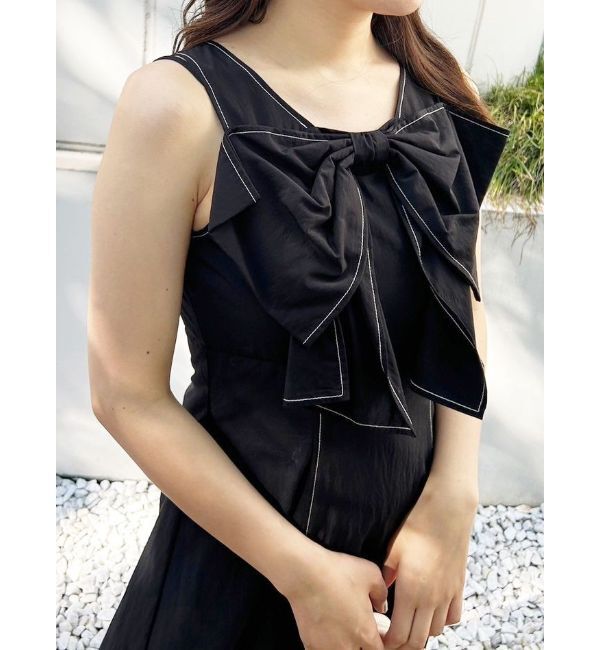 MERCURYDUO「ビックリボンタイプライターワンピース」|ワンピース|