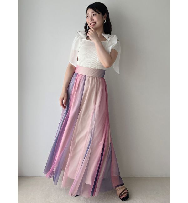 MERCURYDUO「グラデーションチュールボリュームスカート」|スカート|