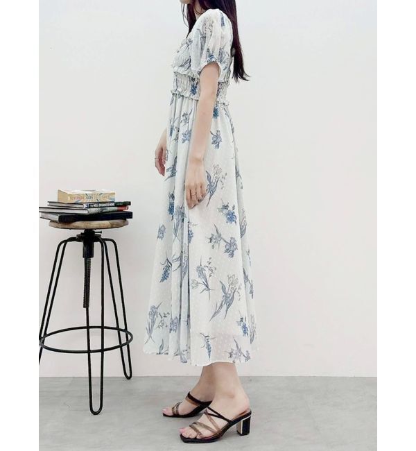 MERCURYDUO「ボタニカルフラワー2WAYシャーリングワンピース」|ワンピース|