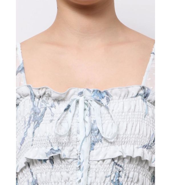 MERCURYDUO「ボタニカルフラワー2WAYシャーリングワンピース」|ワンピース|