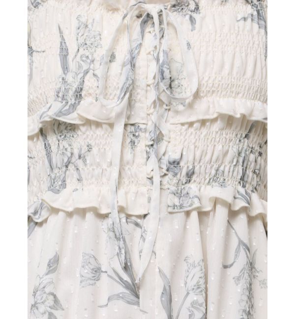 MERCURYDUO「ボタニカルフラワー2WAYシャーリングワンピース」|ワンピース|