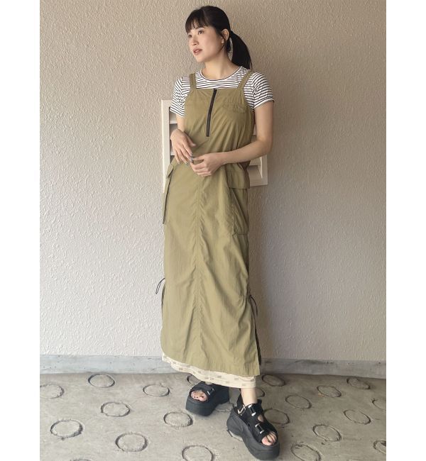 MURUA「メッシュロゴカーゴワンピース」|ワンピース|