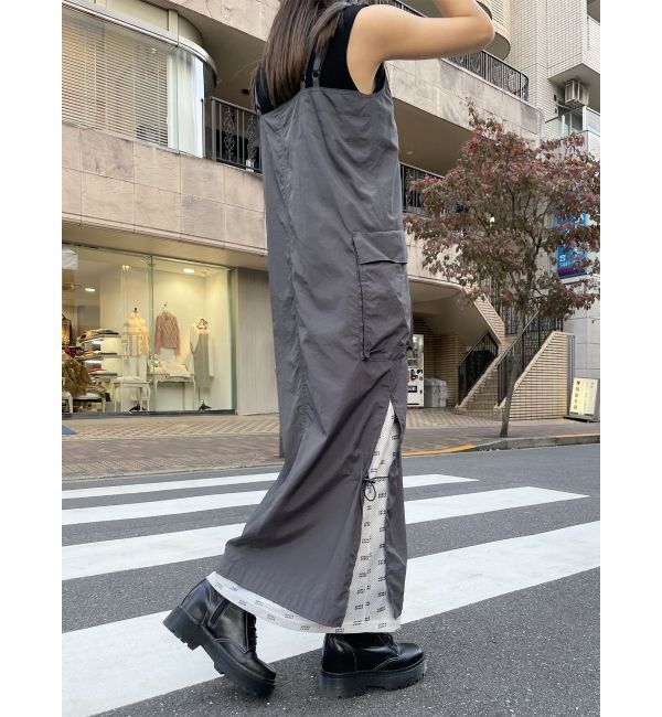 MURUA「メッシュロゴカーゴワンピース」|ワンピース|
