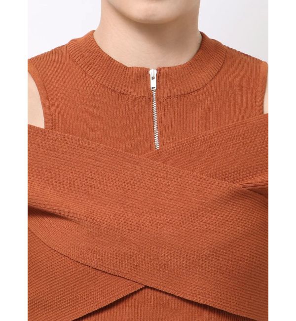 MURUA「ZIPカシュクールハーフニット」|ニット・セーター|