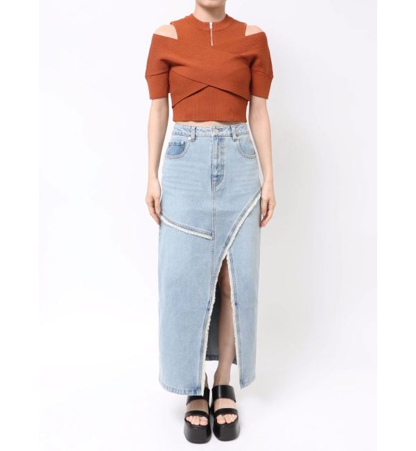 MURUA「ZIPカシュクールハーフニット」|ニット・セーター|