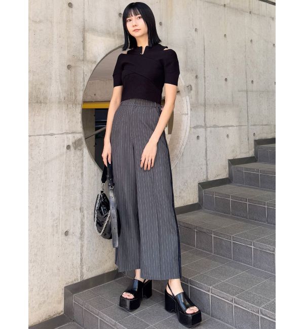 MURUA「ZIPカシュクールハーフニット」|ニット・セーター|