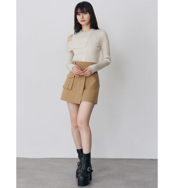 MURUA「ワンショルダーZIPニット」|ニット・セーター|