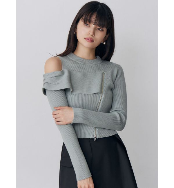MURUA「ワンショルダーZIPニット」|ニット・セーター|