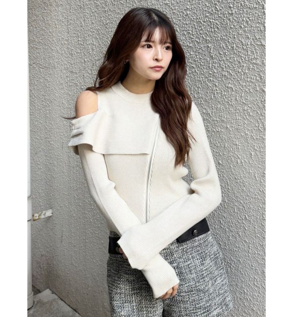 MURUA「ワンショルダーZIPニット」|ニット・セーター|