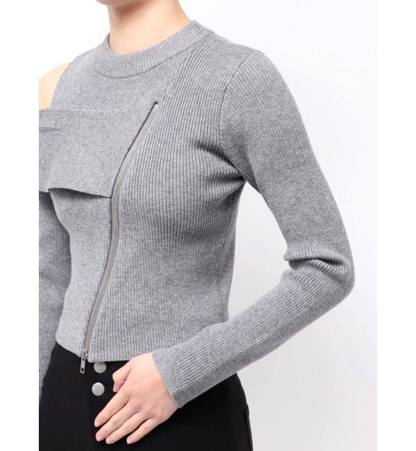 MURUA「ワンショルダーZIPニット」|ニット・セーター|