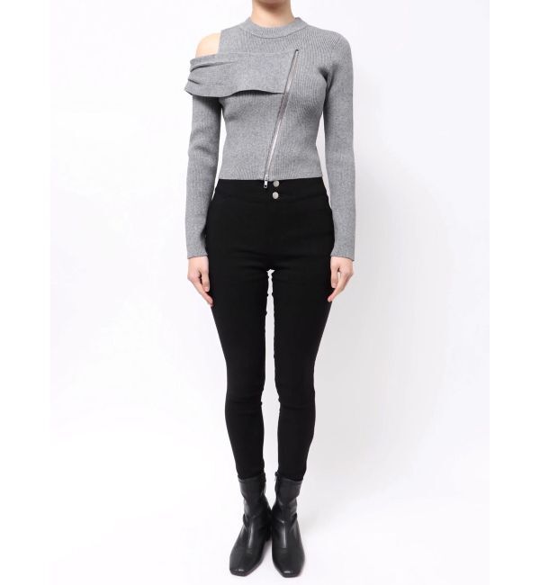 MURUA「ワンショルダーZIPニット」|ニット・セーター|