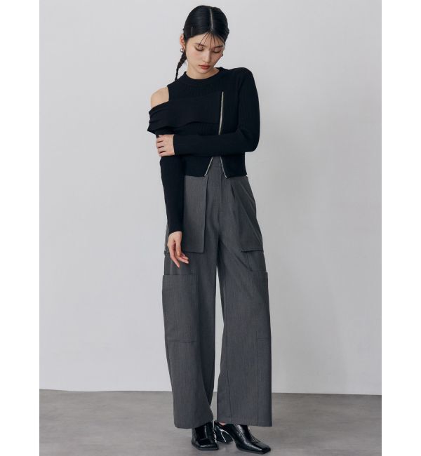 MURUA「ワンショルダーZIPニット」|ニット・セーター|