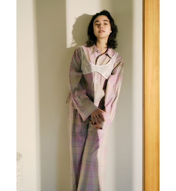 Ungrid「リネン混チェック柄パンツ」|その他|