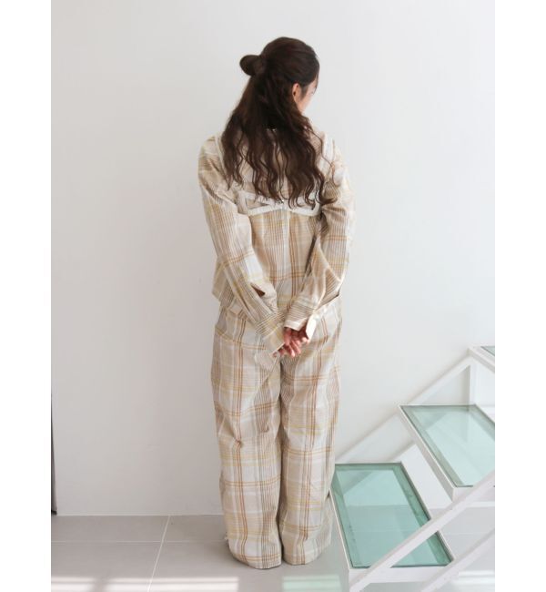 Ungrid「リネン混チェック柄パンツ」|その他|