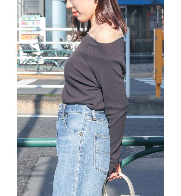 Ungrid「オフショルデザインロングスリーブTee」|Tシャツ・カットソー|