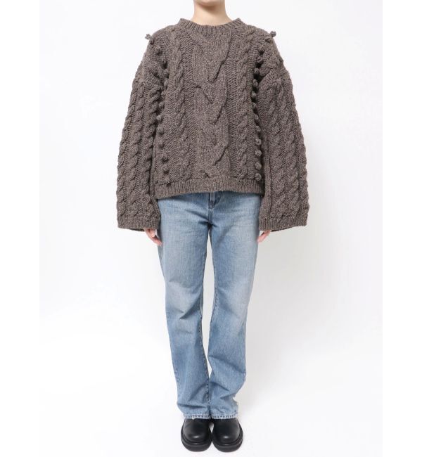 Ungrid「ルーズスリーブケーブルニット」|ニット・セーター|