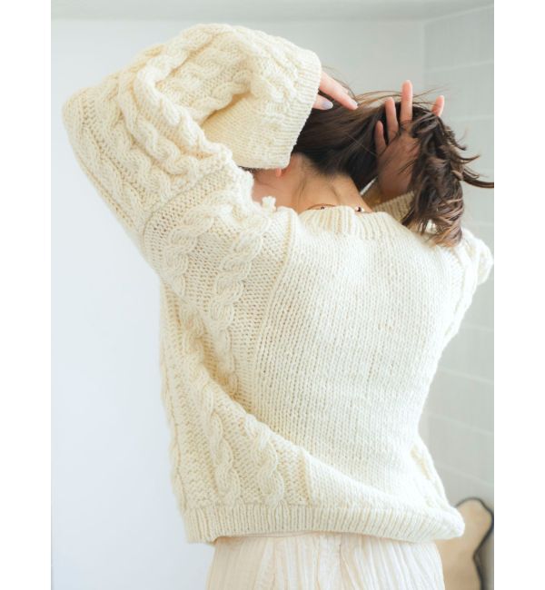Ungrid「ルーズスリーブケーブルニット」|ニット・セーター|